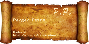 Perger Petra névjegykártya